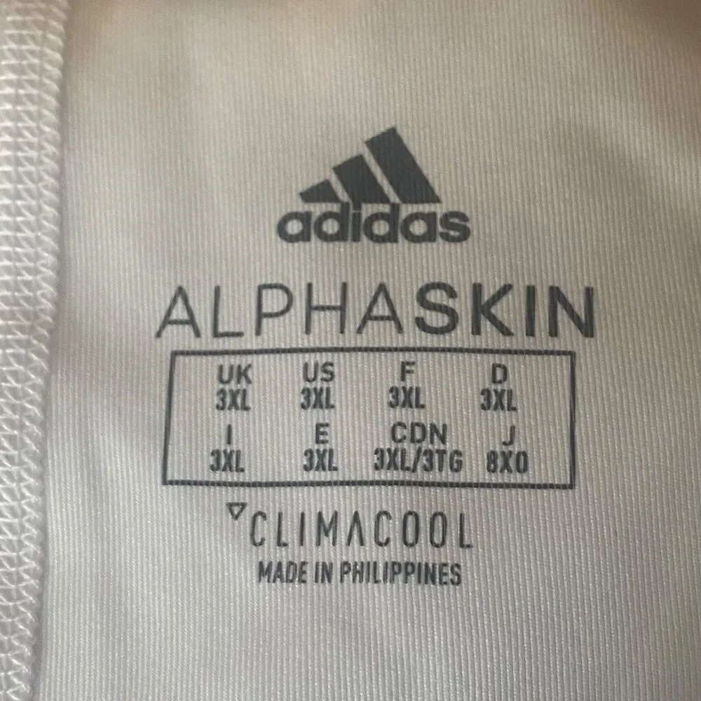 Adidas Alphaskin 3/4 Tights Men’s Size 3XL – White – NWT
